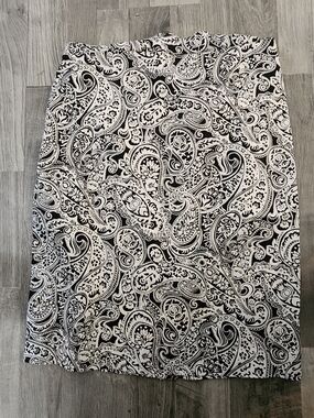 Talbots Black & White Paisley Pencil Skirt - Classic Women's Skirt